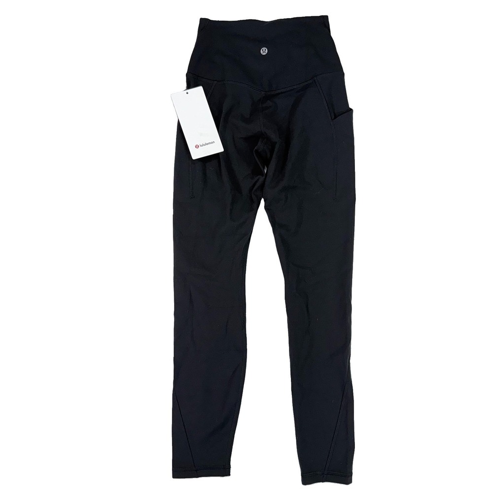 NWT Lululemon Align High Rise Pant 25" Pockets Size 4 Black Leggings $128 NEW - Picture 6 of 13
